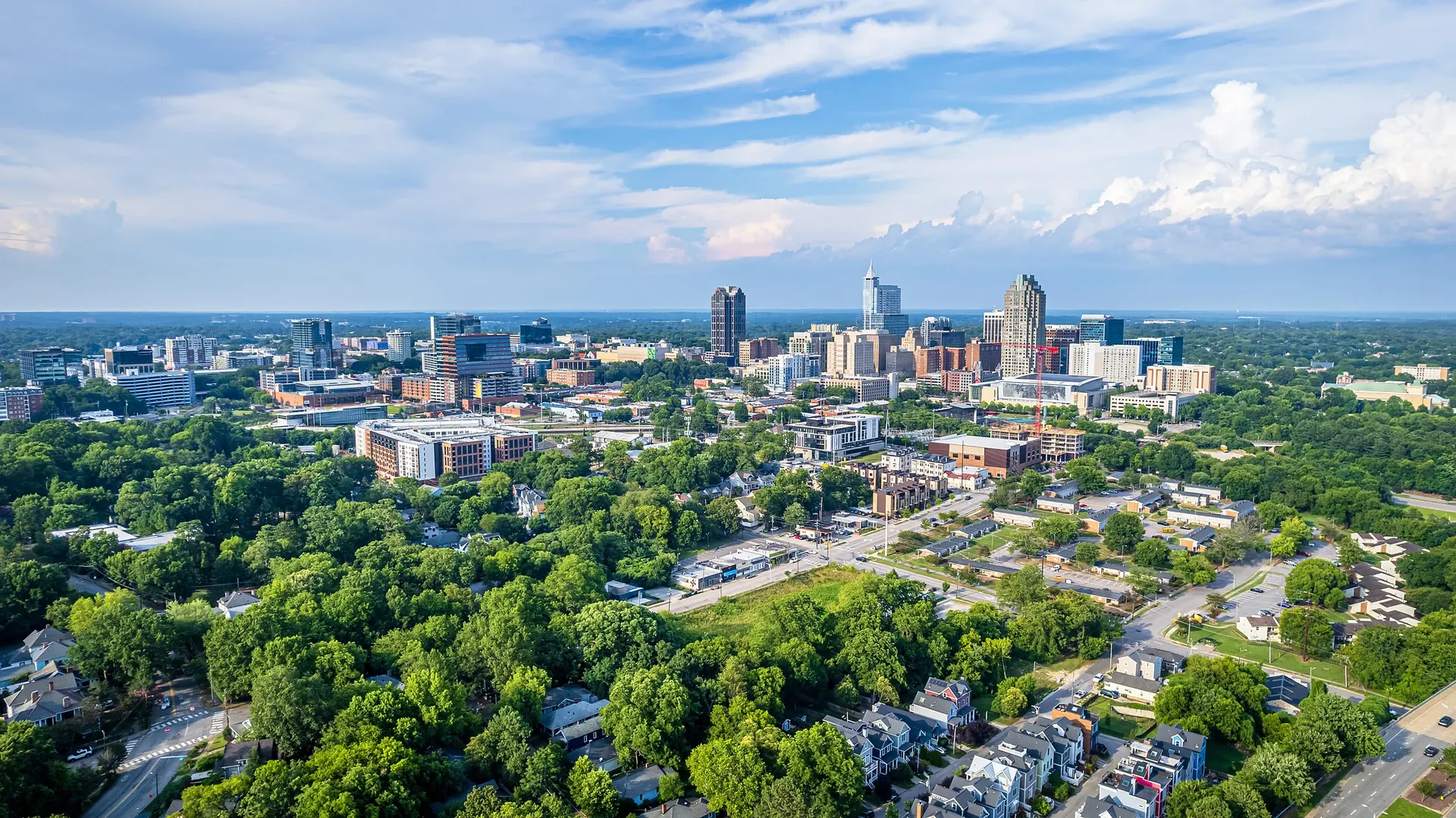 Aerial view of Raleigh, North Carolina