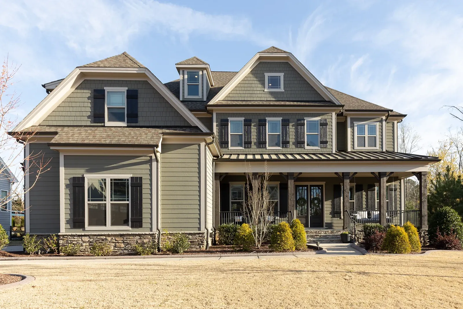 Single-family home with a covered front porch